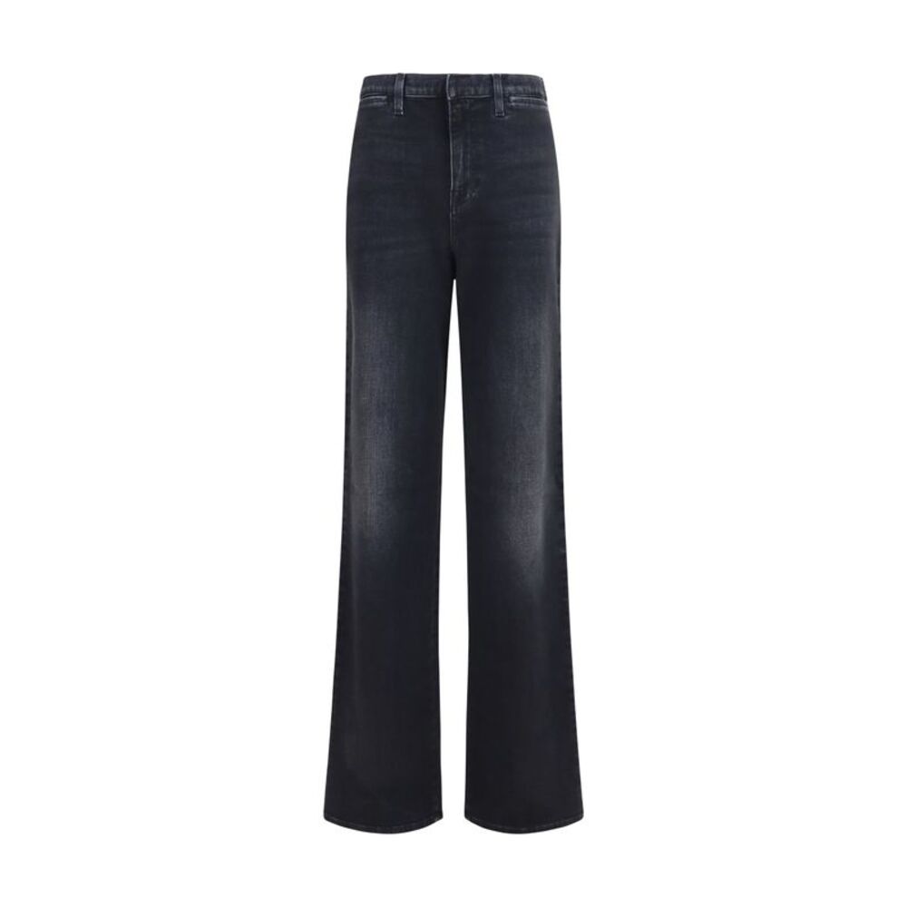 Gucci Women Stretch Cotton Jeans With Web Stripe
